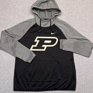 Nike Hoodie Purdue Boilermakers Women's Medium‎ Therma-Fit Fleece Pullover NCAA